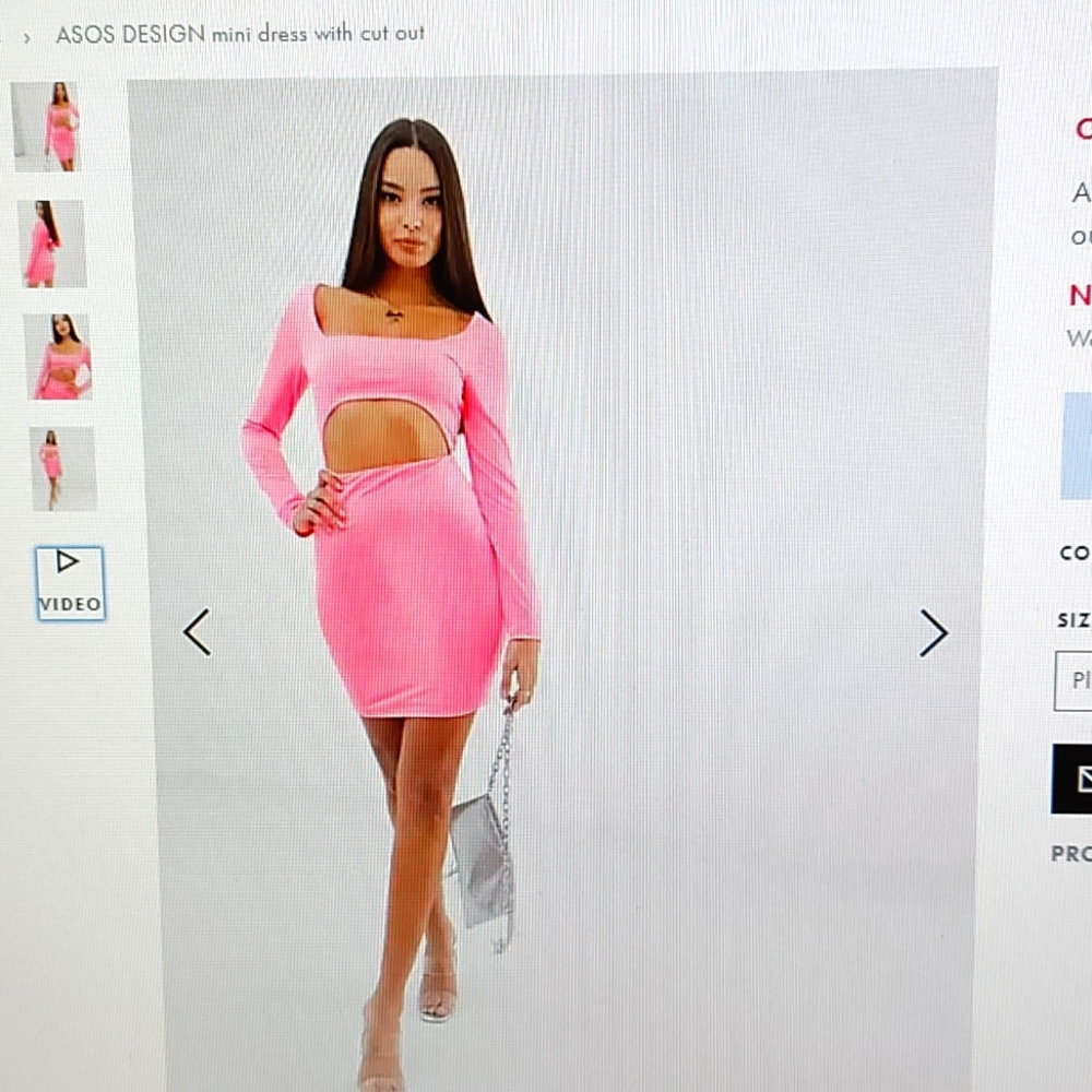 Neon pink dress with cut out